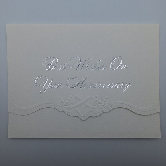 Vintage Anniversary Greeting Cards Elegant Embossed Designs Doves Best Wishes - Picture 7 of 12